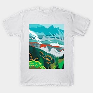 Great Smoky Mountains National Park in Tennessee and North Carolina United States WPA Poster Art Color T-Shirt